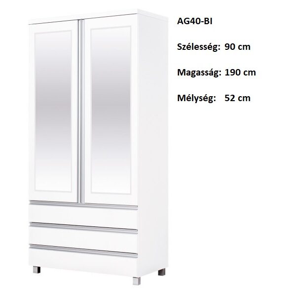 AGA AG40-BI  2ajtós Tükrös szekrény -bútor