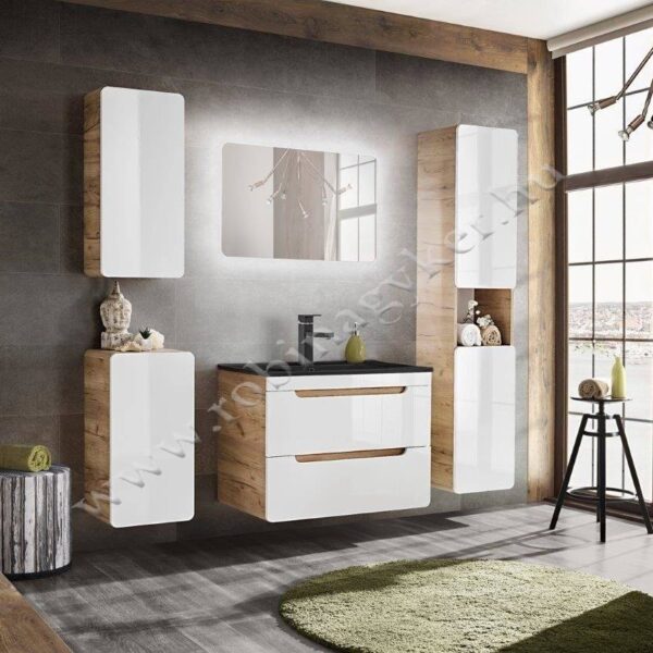 .ARUBA 80-as FEKETE MOSDÓS Fürdőszoba bútor kpl.szett-Bútor