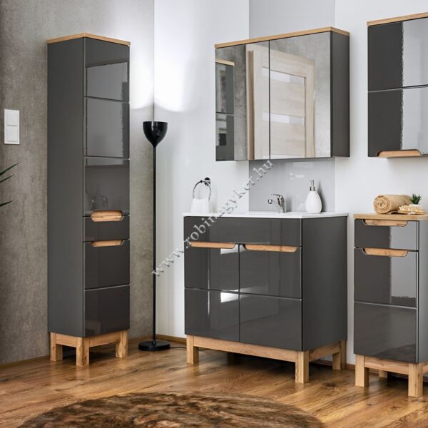 .BALI GREY 80 Fürdőszoba bútor kpl. mosdóval-Bútor