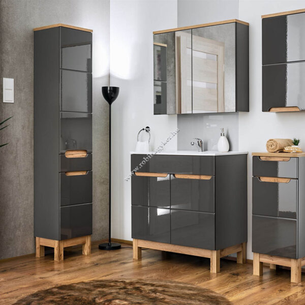 .BALI GREY 60 Fürdőszoba bútor kpl. mosdóval-Bútor