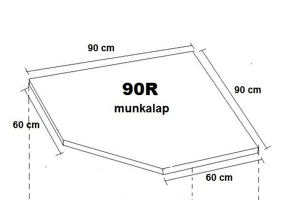 Munkalap-sarok 38mm 90R (D12R90 elemhez)