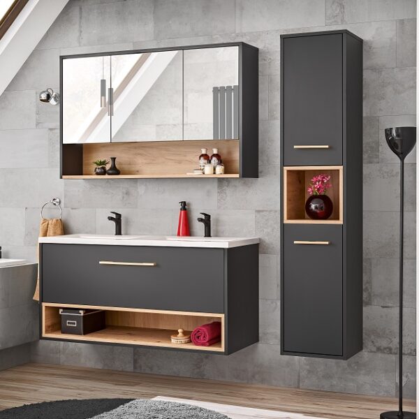 .BORNEO 120-as Fürdőszoba bútor kpl. mosdóval-Bútor