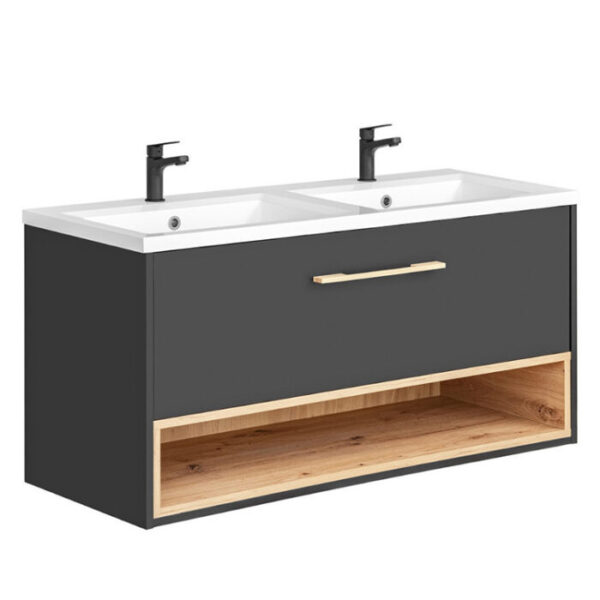 BORNEO 120-as Mosdós szekrény(854)+Kerámia Mosdó 8070 SPIRIT 120D Fürdőszoba bútor