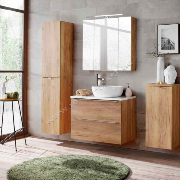 .CAPRI OAK 80-as Fürdőszoba bútor kpl. mosdóval-Bútor