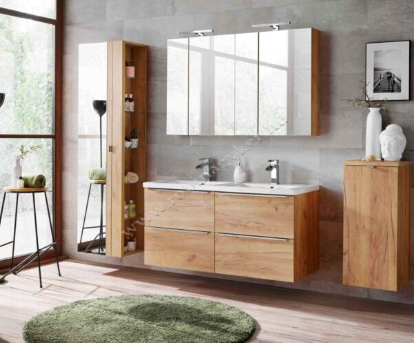 .CAPRI OAK 120-as Fürdőszoba bútor kpl. mosdóval-Bútor