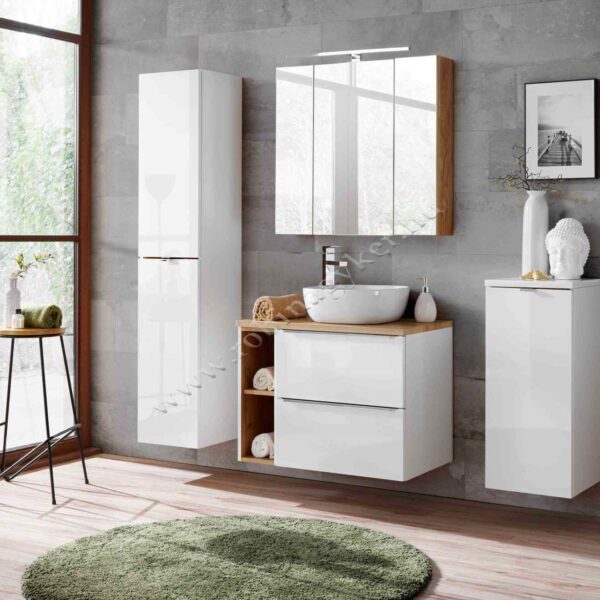 .CAPRI WHITE 80-as Fürdőszoba bútor kpl. mosdóval-Bútor