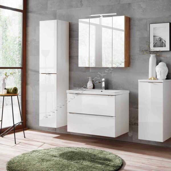 .CAPRI WHITE 80-as Fürdőszoba bútor kpl. mosdóval-Bútor