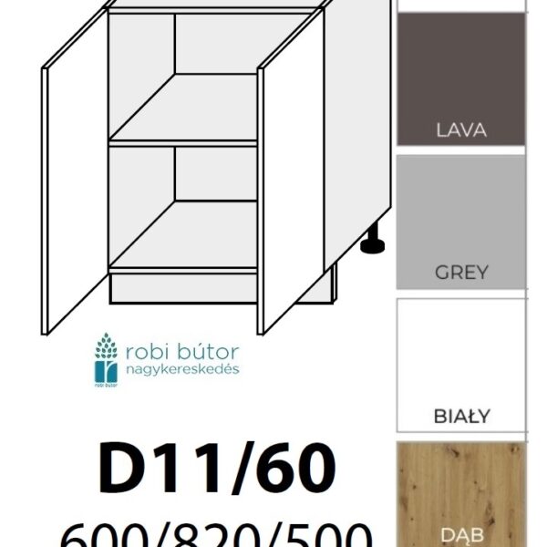 BARI MATT 2 AJTÓS szekrény 60 cm (D11 60)_konyhabútor