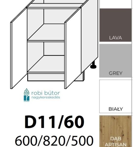 PLATINUM MAGASFÉNYŰ 2 AJTÓS szekrény 60 cm (D11 60)_konyhabútor