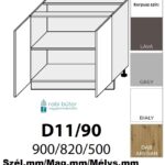 CELLE MATT 2 AJTÓS szekrény 90 cm (D11 90) elemes konyhabútor