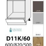 DIAMANTE MATT MATT (D11K 60) TŰZHELY BEÉPÍTŐ szekrény 60 cm_elemes konyhabútor
