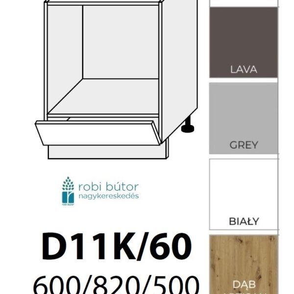 BONN ULTRA MATT (D11K 60) TŰZHELY BEÉPÍTŐ szekrény 60 cm_konyhabútor