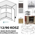 NAPOLI MATT 2 AJTÓS SAROK szekrény 90 cm_JOBBOS (D12 90P)-konyhabútor