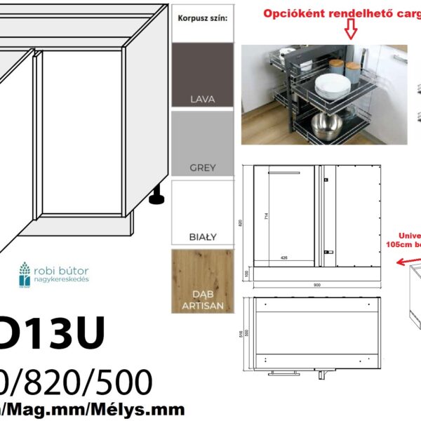 BONN ULTRA MATT (D13U) VAK SAROK 1 AJTÓS SAROK szekrény_Konyhabútor