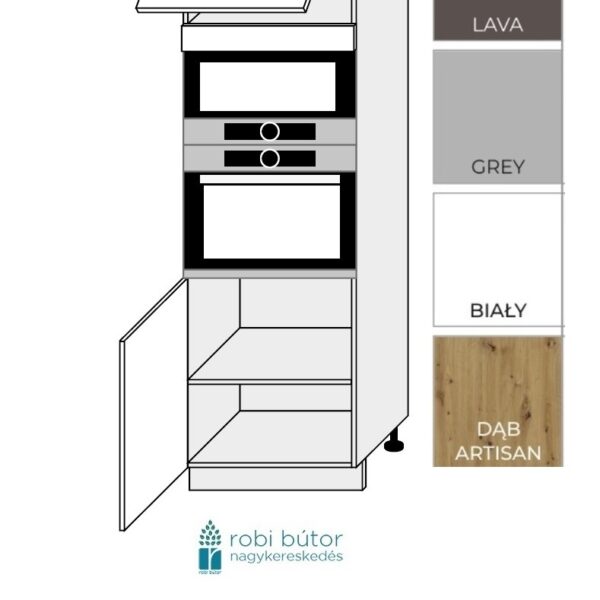 BONN ULTRA MATT 2-ajtós SÜTŐ BEÉP. SZEKR.60CM (D14RU)_KONYHABÚTOR