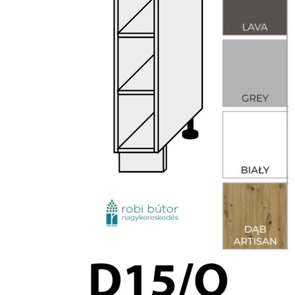 VELDEN (D15/O) NYITOTT SZEKRÉNY 15 cm elemes konyhabútor