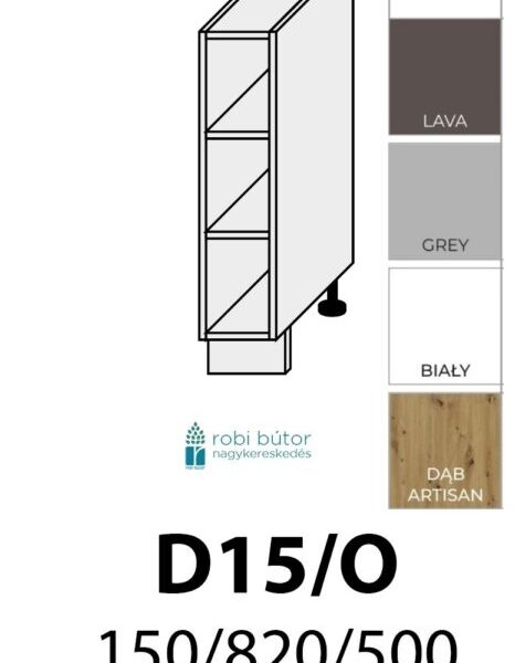 PLATINUM (D15/O) NYITOTT SZEKRÉNY 15 cm_konyhabútor