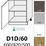 "NAPOLI MAGASFÉNYŰ BALOS 1-ajtós szekrény 60 cm (D1D 60L )_konyhabútor