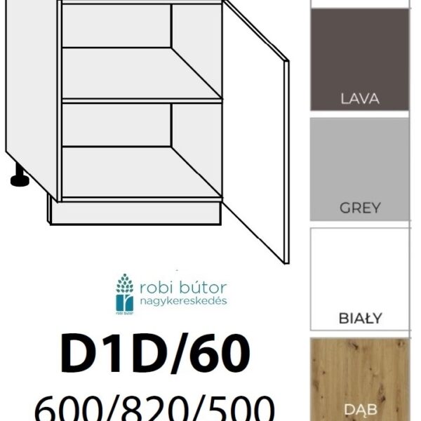 AVELLINO MATT 1-ajtós szekrény 60 cm_JOBBOS(D1D 60 P)_konyhabútor