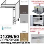 ROMA MATT (D1ZM60) 1 FIÓKOS mosogatós szekrény 60 cm _elemes konyhabútor