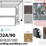 AMARO KONYHABÚTOR 2 FIÓKOS szekrény 90 cm (D2A 90) elemes konyhabútor