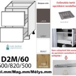 "NAPOLI MAGASFÉNYŰ (D2M 60) 2 FIÓKOS szekrény 60 cm_konyhabútor