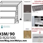 "NAPOLI MAGASFÉNYŰ 3 FIÓKOS szekrény 90 cm (D3M 90)_konyhabútor