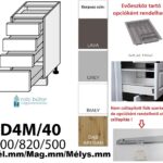 DIAMANTE MATT 4 FIÓKOS szekrény 40 cm (D4M 40)_elemes konyhabútor