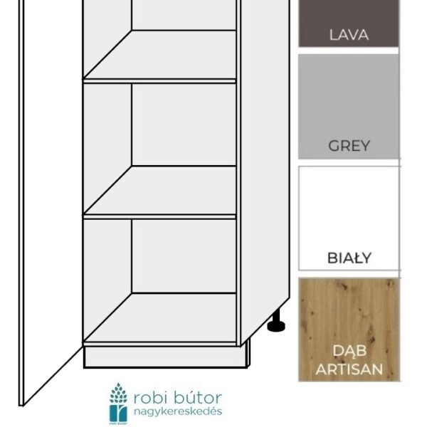 AVELLINO MATT (D5D 60 154_L) 1-ajt. szekr. 60 cm_BALOS_konyhabútor