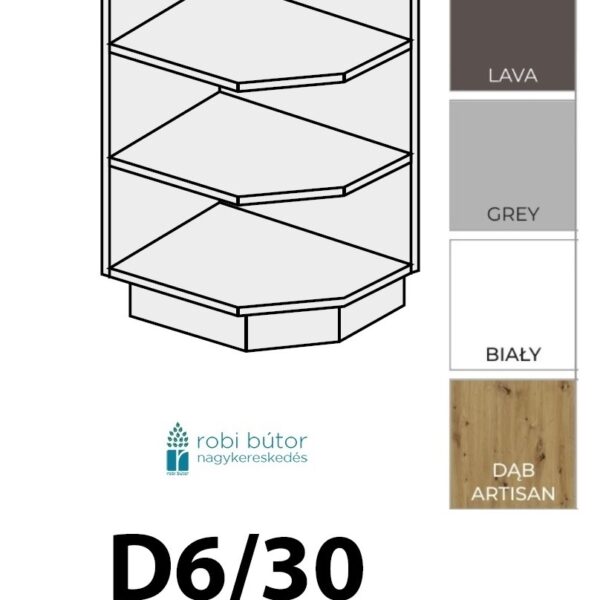 BONN polcos (sorzáró) szekrény 30 cm (D6 30)_konyhabútor