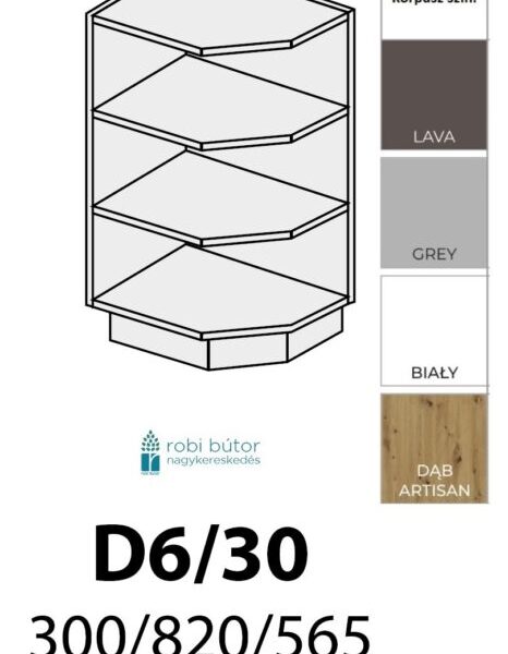 PLATINUM polcos (sorzáró) szekrény 30 cm (D6 30)_konyhabútor