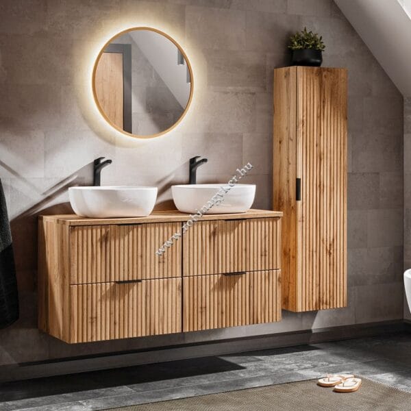 .ADEL OAK 120-as Fürdőszoba bútor komplett. Mosdóval