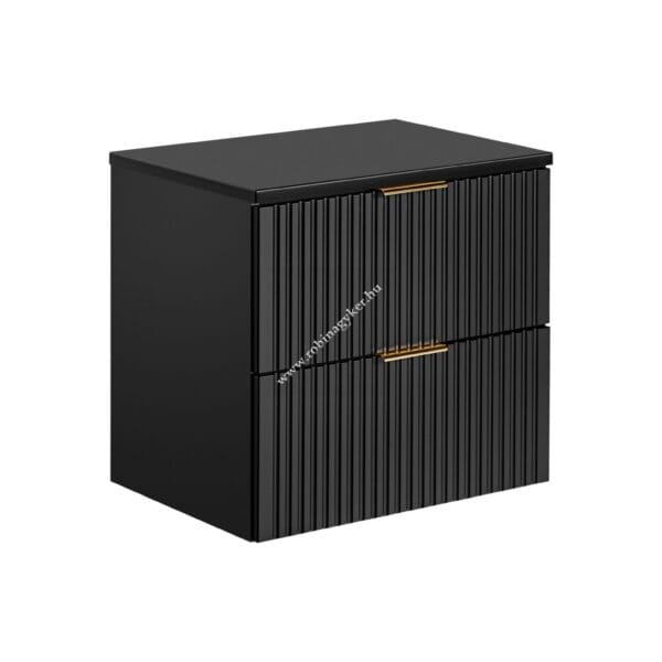 ADEL BLACK 60-as Mosdós szekrény Fürdőszoba bútor +Pult lap. Mosdó nélkül.