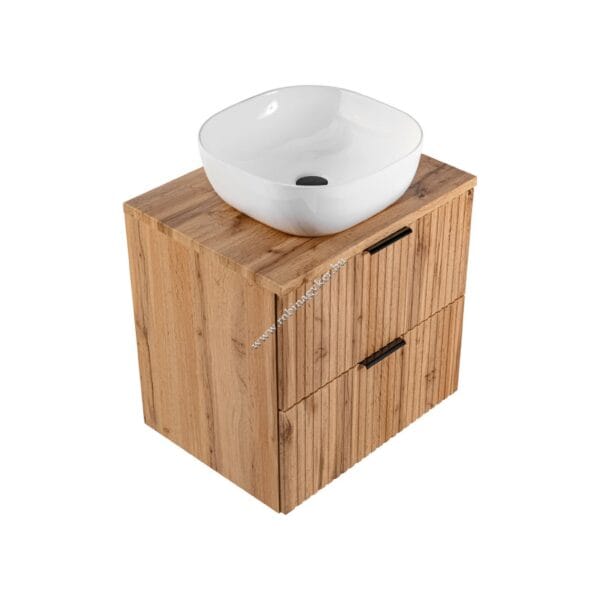 ADEL OAK 60- as  Mosdós szekrény Fürdőszoba bútor. Mosdóval +Pult lap