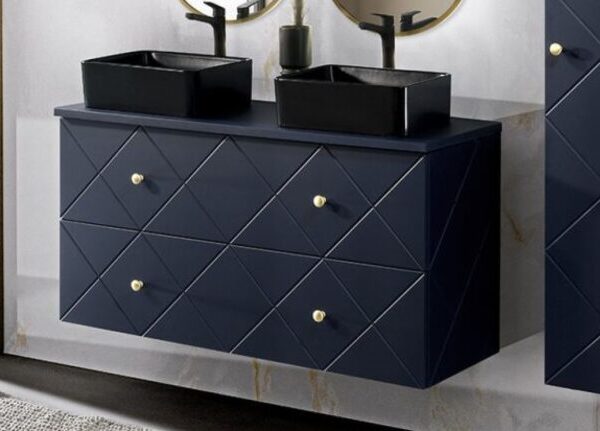 ELEGANCE BLUE 120-as Mosdós szekrény Fürdőszoba bútor kpl. mosdóval