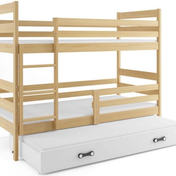 ERIKA3 200X90 FENYŐ EMELETES ÁGY MATRACCAL,ÁGYNEMŰTARTÓVAL