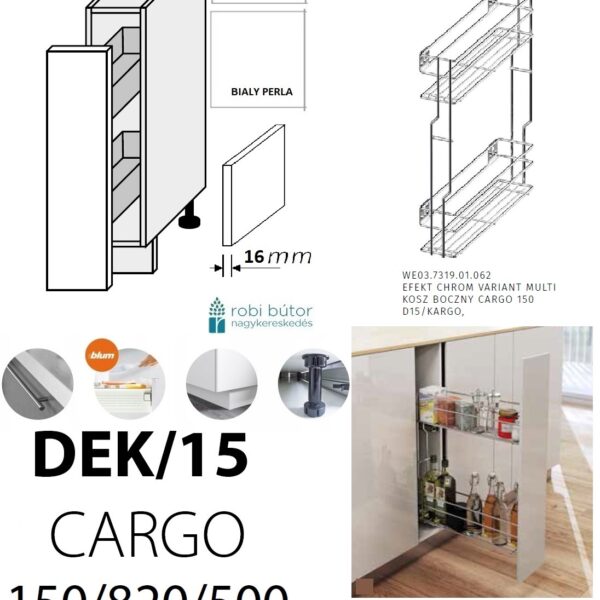 ESSEN TREND (DEK/15 KARGO) 1-ajtós CARGO KOSARAS 15 cm_konyhabútor