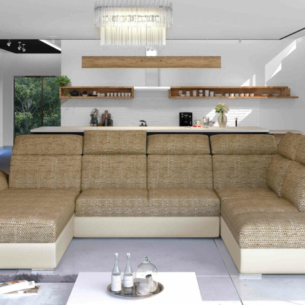 ,..EVANELL HULLÁM RUGÓS -ÁGYAZHATÓ U ALAKÚ SAROKGARNITÚRA BÚTOR