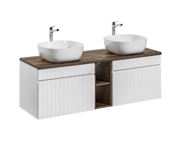 ICONIC WHITE 180-as Mosdós szekrény Fürdőszoba bútor. Mosdóval + Pult lap