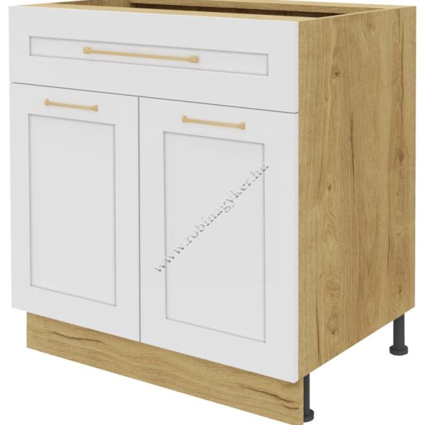 LAURENCJA KLA80DSF-BI/L/DSC FIÓKOS, 2 AJTÓS 80 cm-es alsó KONYHABÚTOR ELEM -konyhabútor