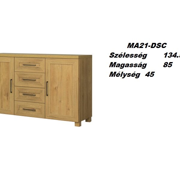 MAJORKA MA21-DSC 2ajtós 4Fiókos komód szekrény-bútor