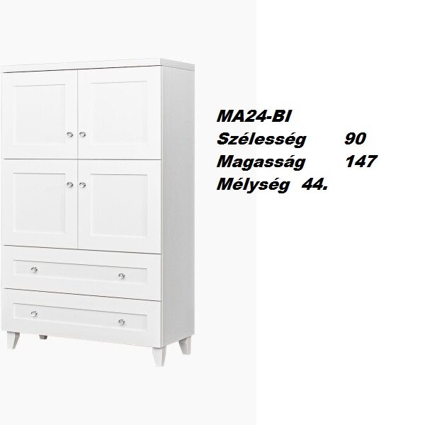 MAJORKA MA24-BI 4ajtós magaskomód szekrény-bútor