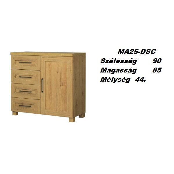 MAJORKA MA25-DSC 1ajtós 4fiókos,1polcos komód szekrény-bútor
