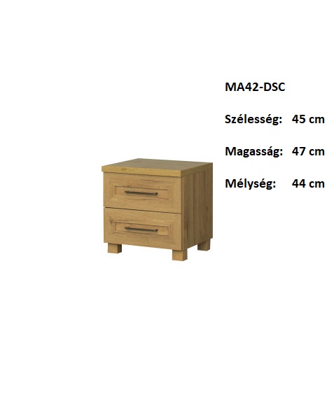 MAJORKA MA42-DSC 2fiókos éjjeli szekrény-bútor