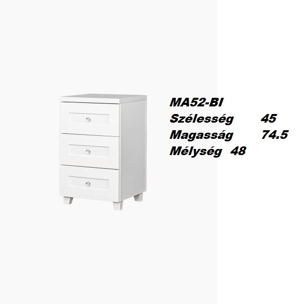 MAJORKA MA52-BI  3fiókos Éjjeli szekrény-bútor