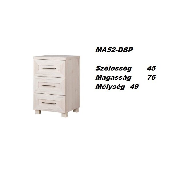 MAJORKA MA52-DSP  3fiókos Éjjeli szekrény-bútor