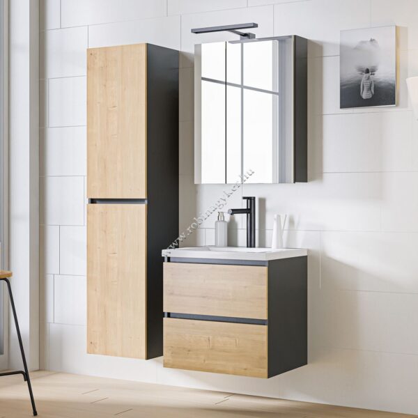 .MONACO GREY OAK 60-as  Fürdőszoba bútor komplett szett mosdóval -Bútor
