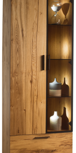 MORENO MOR.030.03.Vitrines szekrény tömörfa bútor-BÚTOR