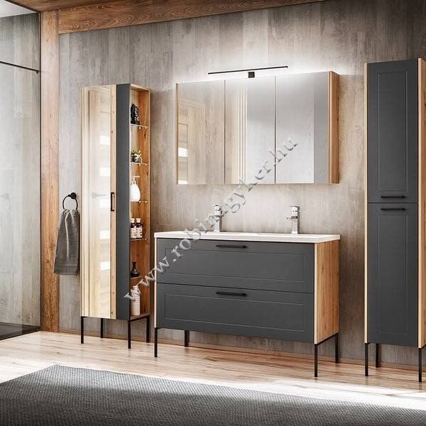 .MADERA GREY 120-as Fürdőszoba bútor kpl. mosdóval Lábakkal-Bútor