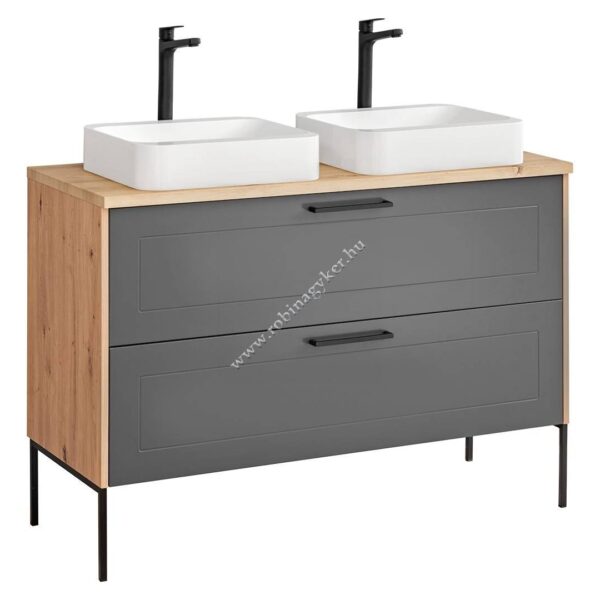 MADERA GREY 854 PSC 120cm Mosdós szekrény+  Kerámia Mosdó+  Pult lap Fürdőszoba Bútor